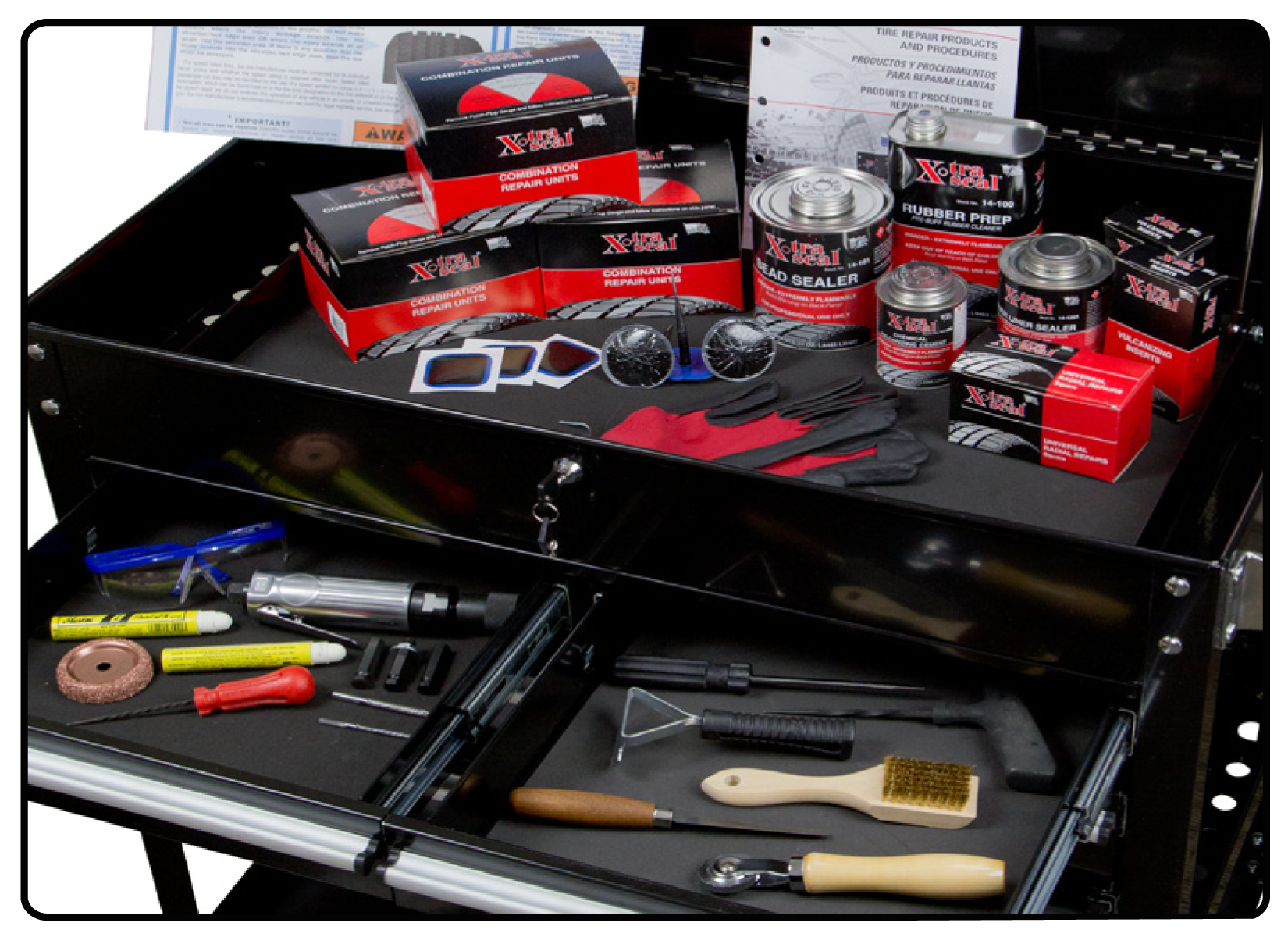 Tire Repair Service Cart With Assortment 31 Inc.